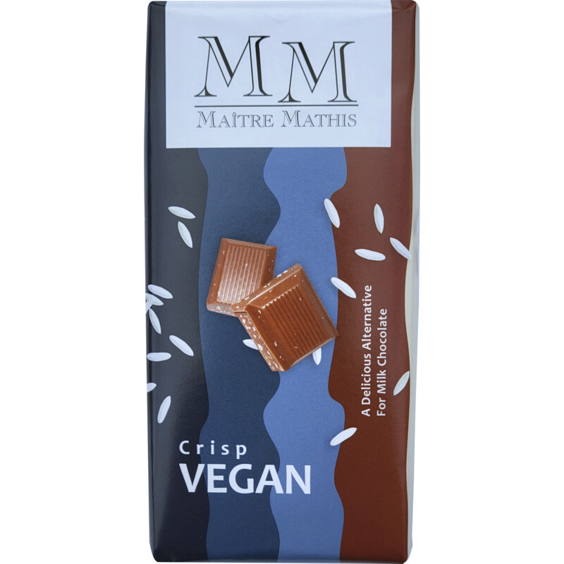 Een afbeelding van Maître Mathis Reep melkchocolade crisp vegan