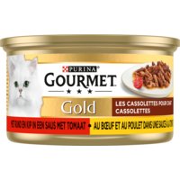Een afbeelding van Gourmet Gold cassolettes rund & kip kattenvoer