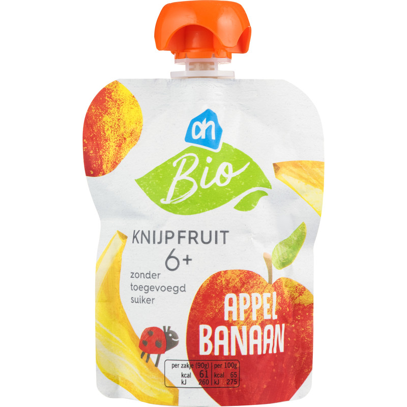 Een afbeelding van AH Biologisch Knijpfruit appel banaan 6m+