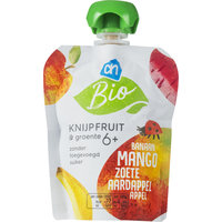 Een afbeelding van AH Biologisch Knijpfruit mango zoete aardappel 6m+