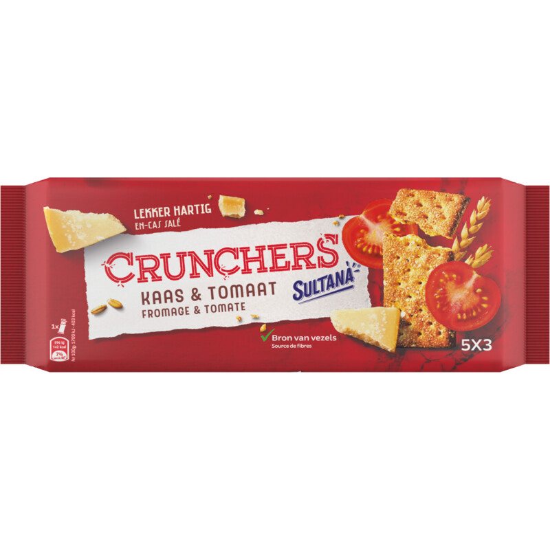 Een afbeelding van Sultana Crunchers kaas-tomaat