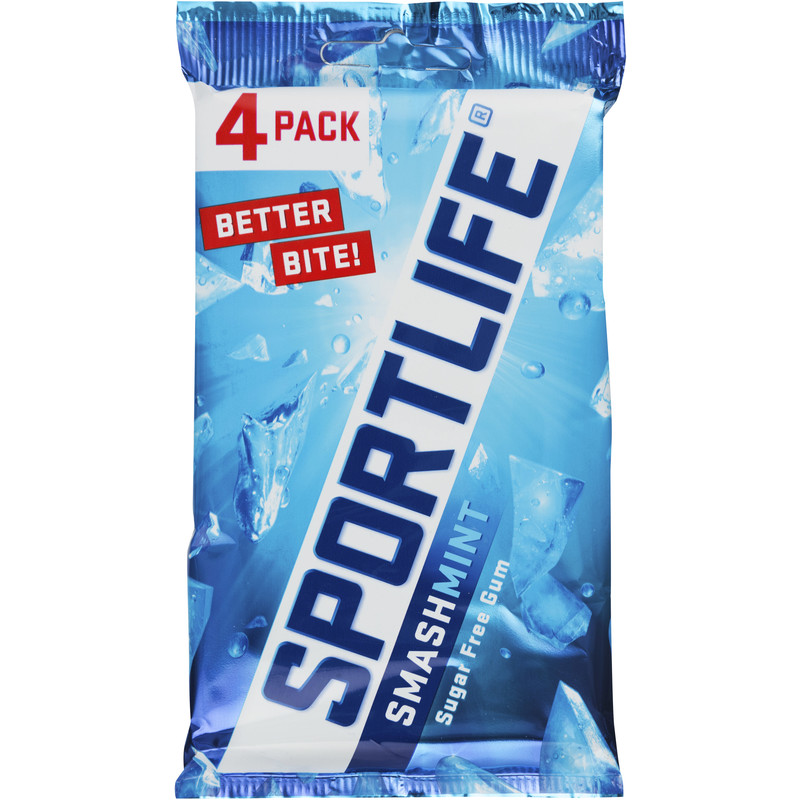 Een afbeelding van Sportlife Smashmint sugar free gum 4-pack