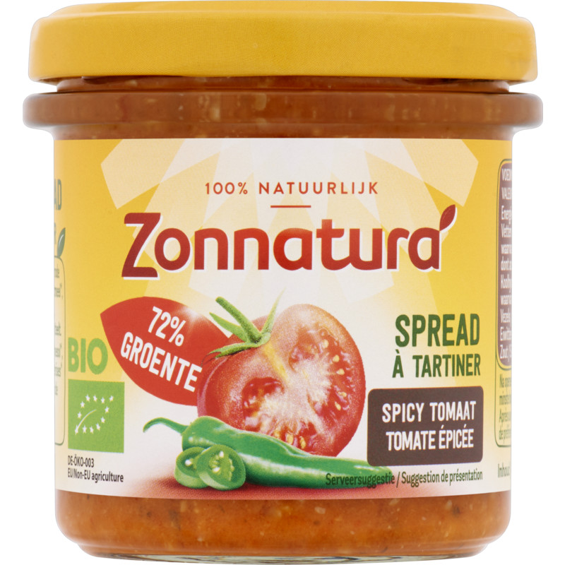 Een afbeelding van Zonnatura Groentespread spicy tomaat bio