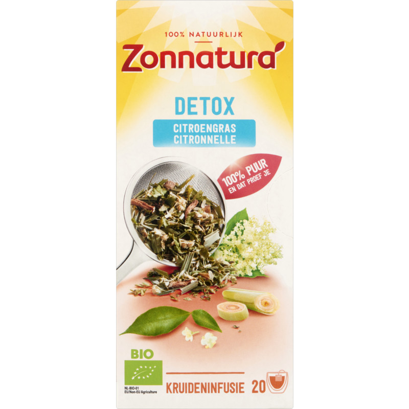 Een afbeelding van Zonnatura Detox citroengras kruideninfusie