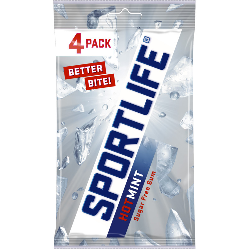 Een afbeelding van Sportlife Hotmint gum sugarfree 4-pack