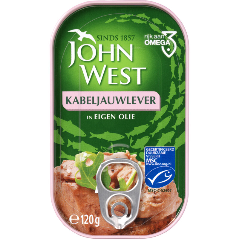 Een afbeelding van John West Kabeljauwlever