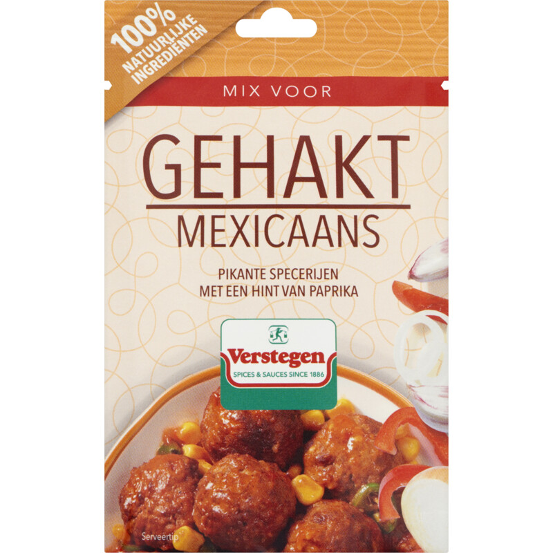 Een afbeelding van Verstegen Kruidenmix voor gehakt Mexico