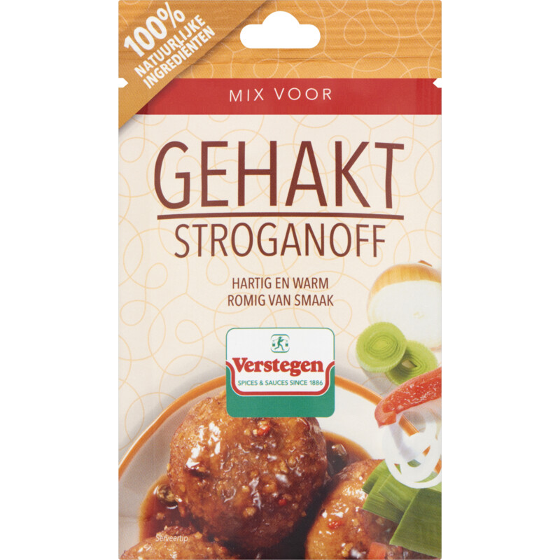 Een afbeelding van Verstegen Kruidenmix voor gehakt stroganoff