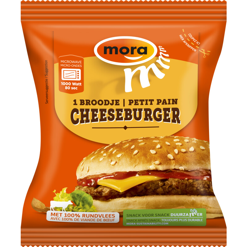 Een afbeelding van Mora Broodje cheeseburger