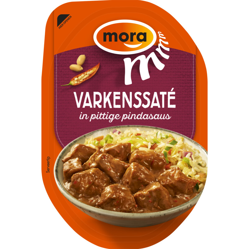 Een afbeelding van Mora Varkenssaté pittige pindasaus