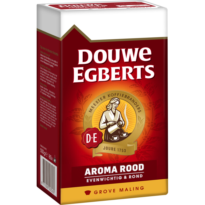 Een afbeelding van Douwe Egberts Aroma rood grove maling filterkoffie