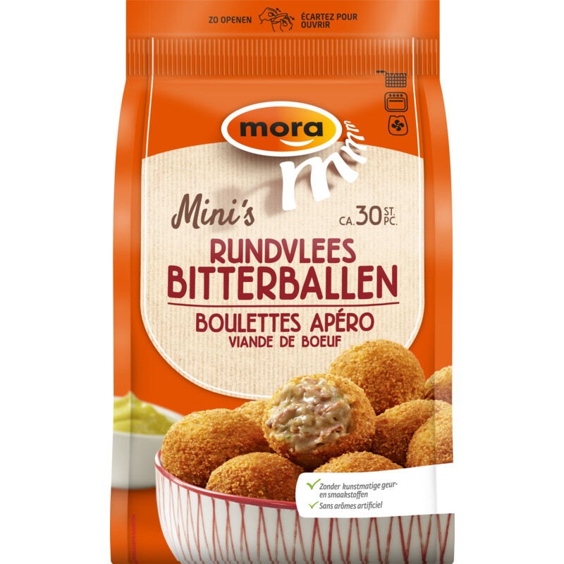 Een afbeelding van Mora Mini's rundvlees bitterballen