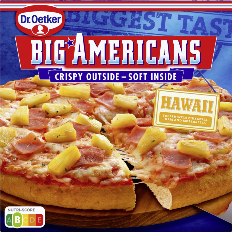 Een afbeelding van Dr. Oetker Big americans pizza Hawaii