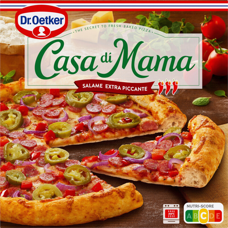 Een afbeelding van Dr. Oetker Casa di mama pizza salame extra piccante