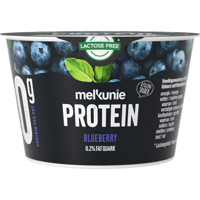 Melkunie Protein bosbes kwark 0,2 fat reserveren Albert Heijn