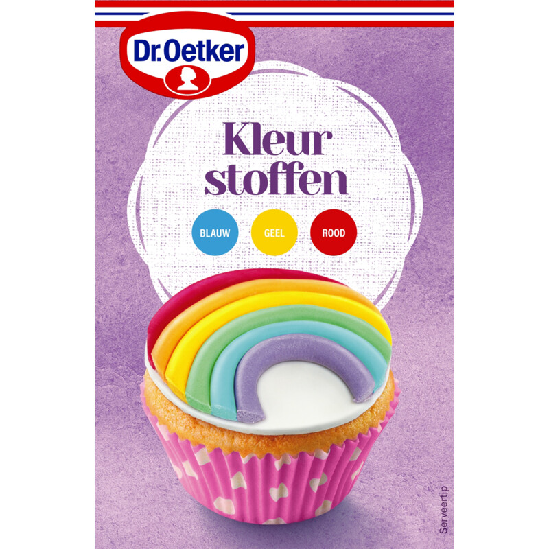 Een afbeelding van Dr. Oetker Kleurstoffen blauw, geel en rood