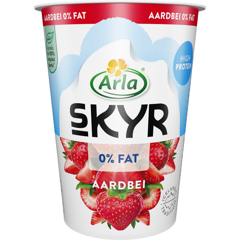 Een afbeelding van Arla Skyr aardbei yoghurt 0% fat