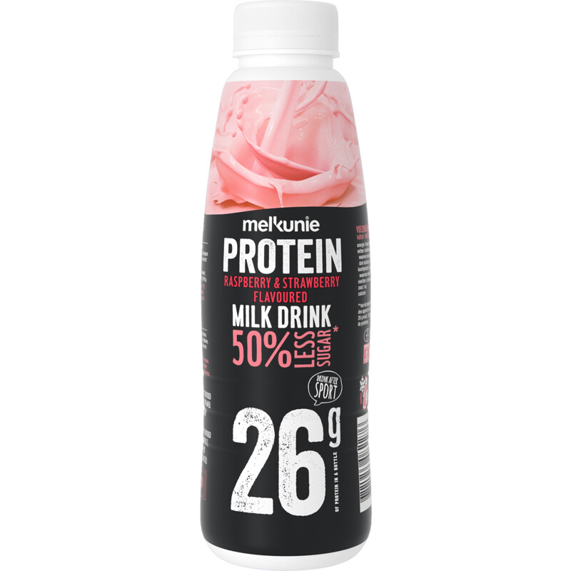 Een afbeelding van Melkunie Protein framboos & aardbei melkdrank