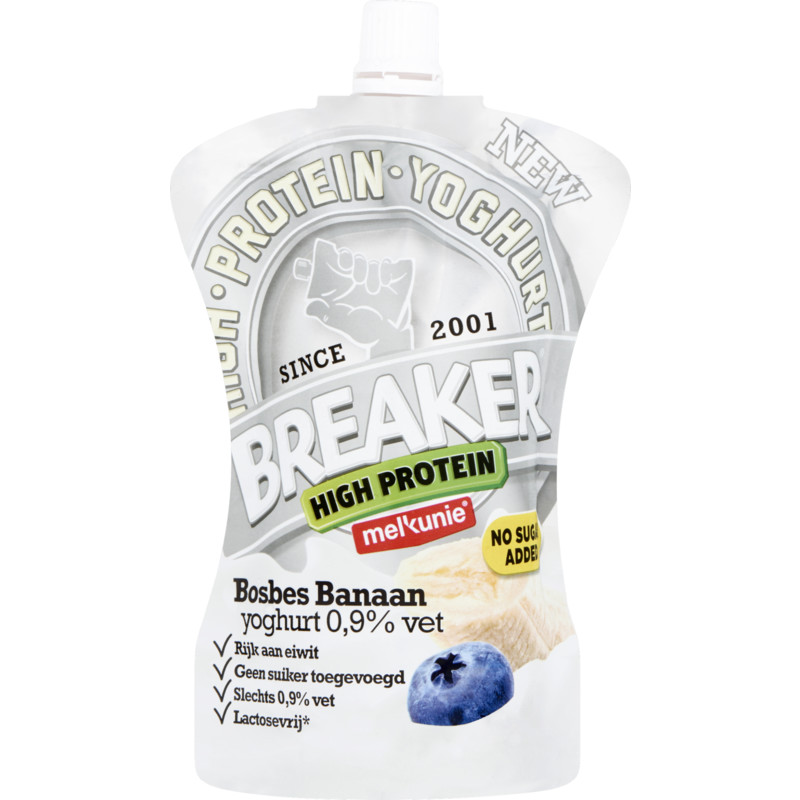 Een afbeelding van Melkunie Breaker yoghurt high protein bosbes bana