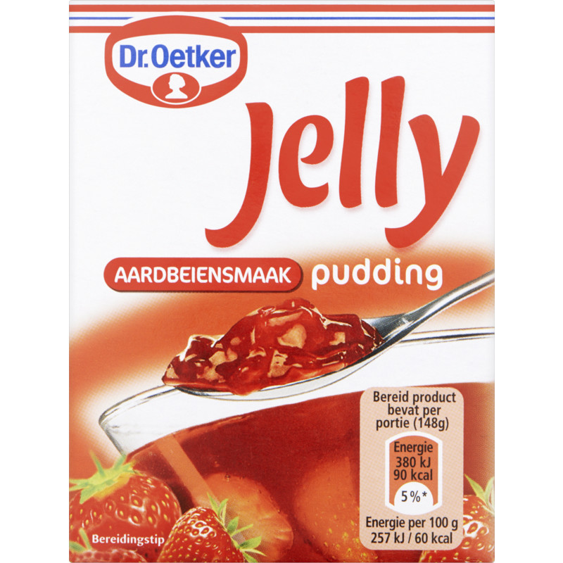 Een afbeelding van Dr. Oetker Jelly pudding aardbeien