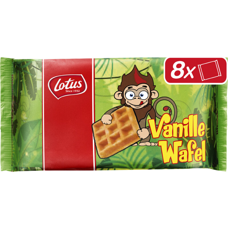 Een afbeelding van Lotus Wafels vanille aap