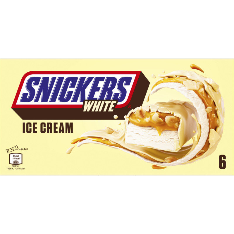 Een afbeelding van Snickers White ice cream