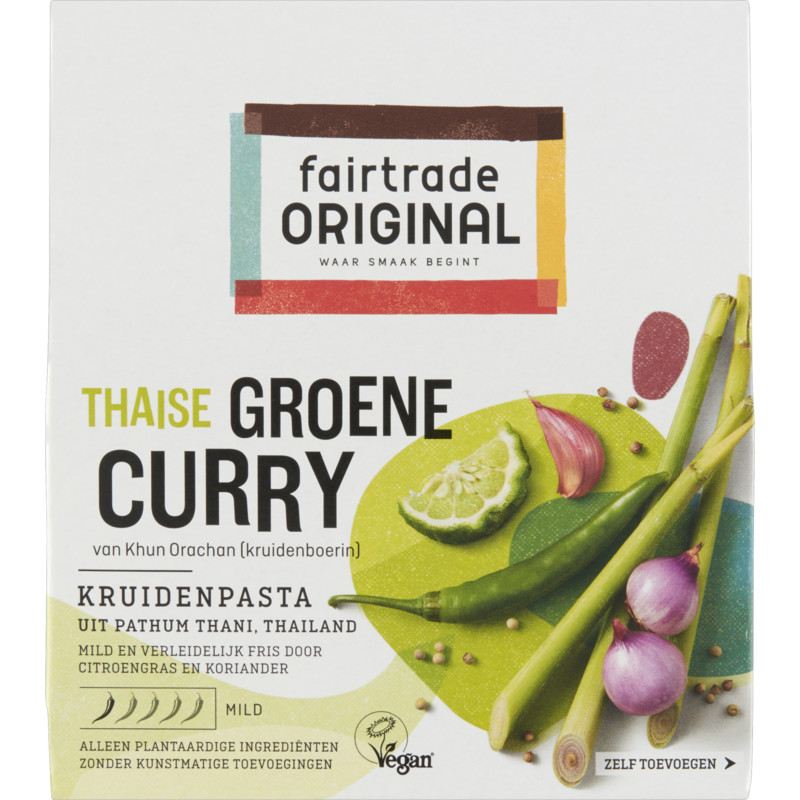 College Stevig Refrein Fairtrade Original Kruidenpasta groene curry bestellen | Albert Heijn