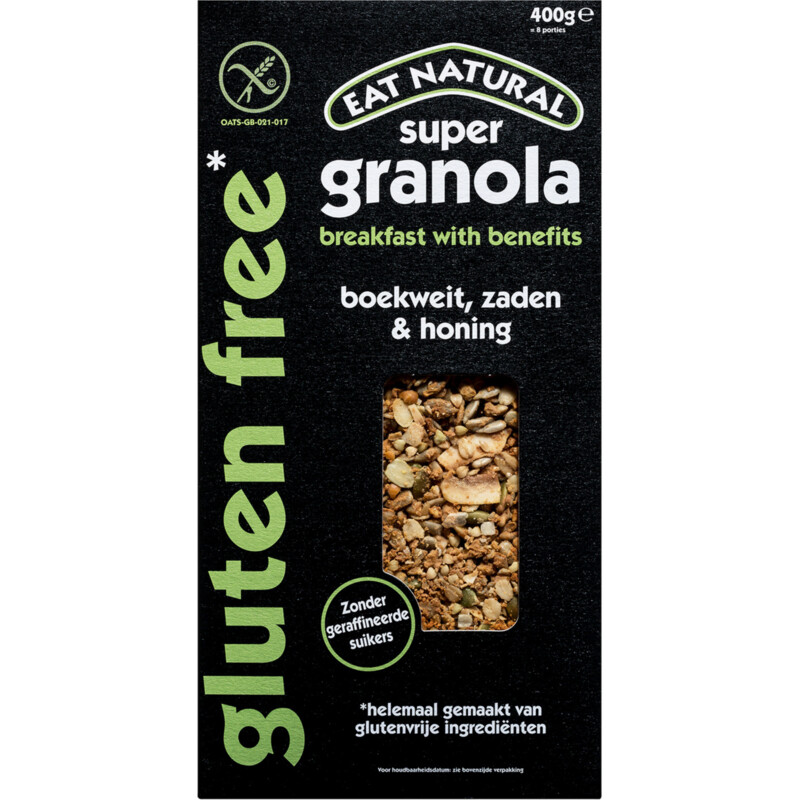 Eat Natural Super granola boekweit gluten free reserveren Albert Heijn