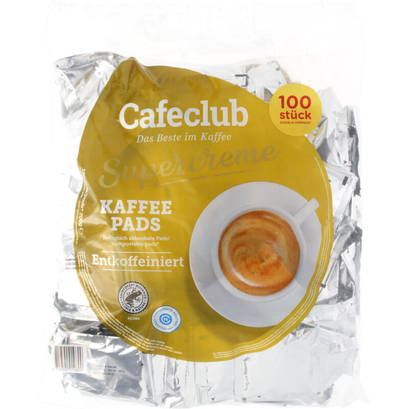 Een afbeelding van Caféclub Kaffee pads spuercreme