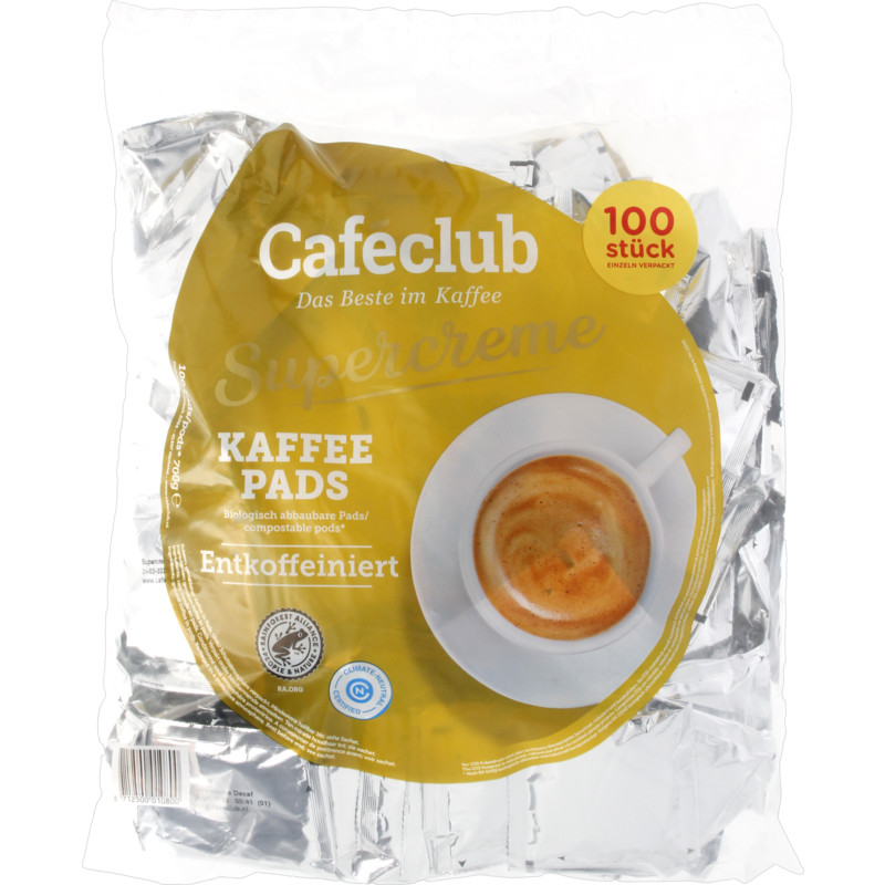 Een afbeelding van Caféclub Kaffee pads spuercreme