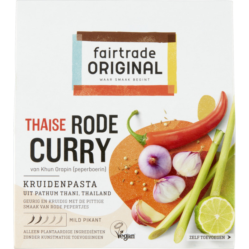 Een afbeelding van Fairtrade Original Kruidenpasta rode curry