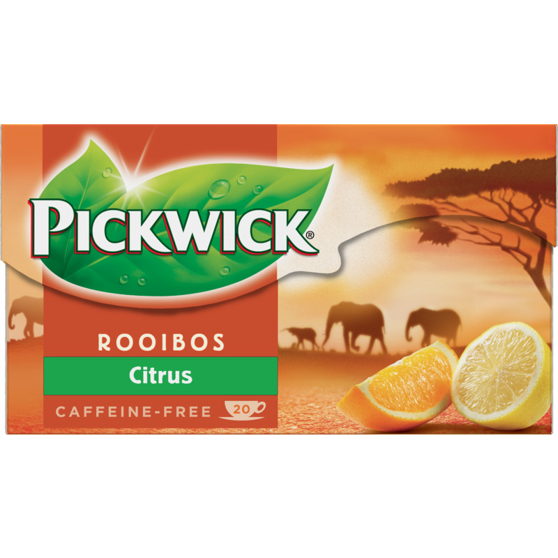 Een afbeelding van Pickwick Citrus rooibos thee no caffeine