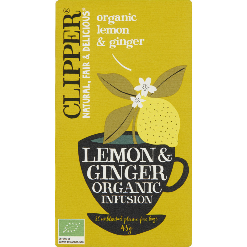 Een afbeelding van Clipper Organic lemon & Ginger infusion