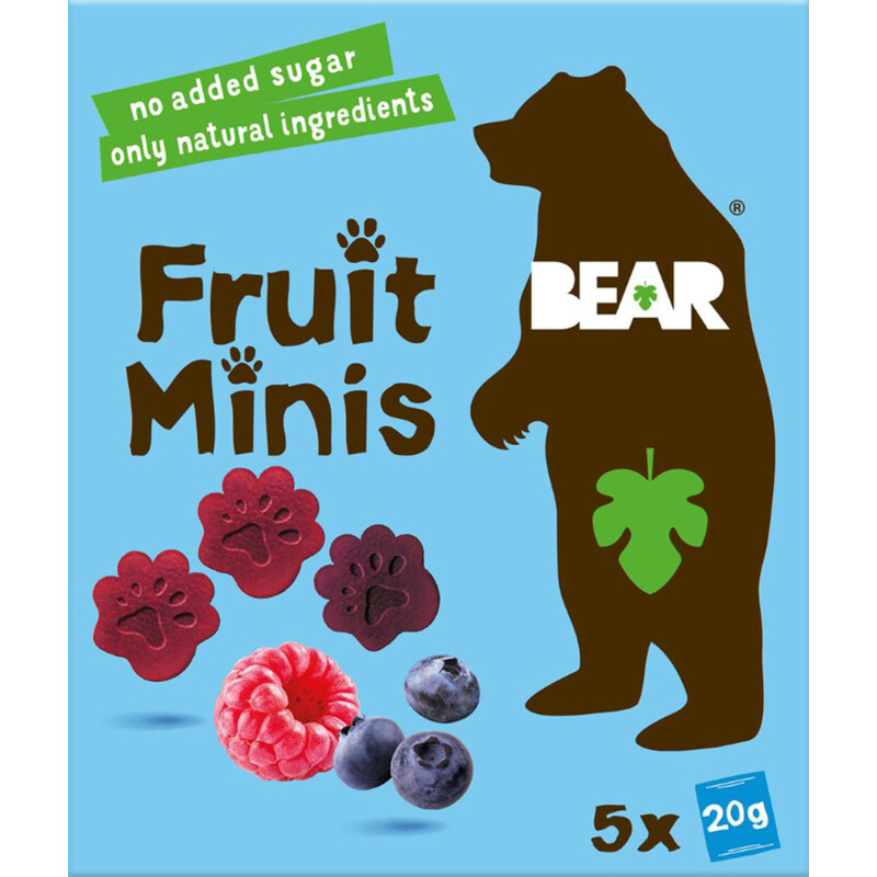 Een afbeelding van Bear Fruit mini's blauwe bes framboos