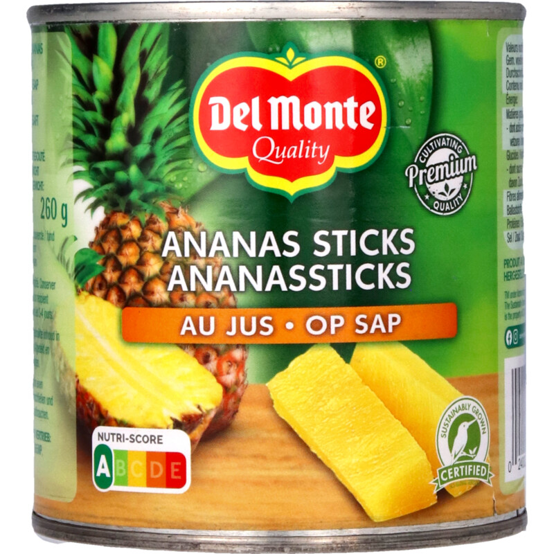 Een afbeelding van Del Monte Ananassticks op sap