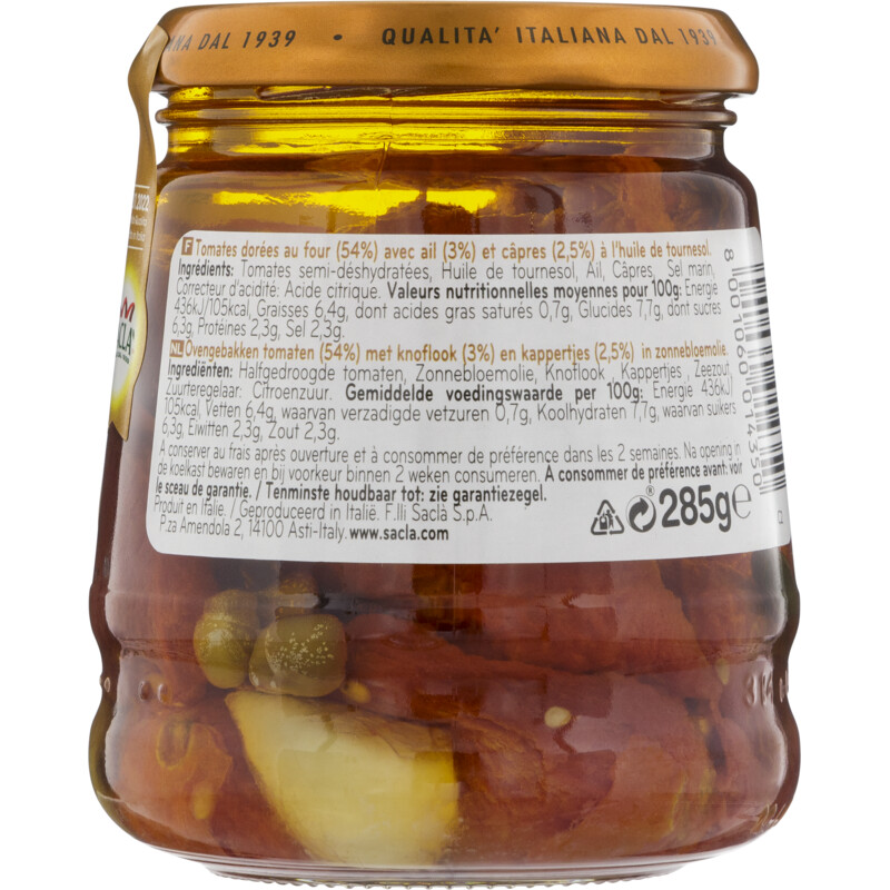 Een afbeelding van Sacla Pomodori al forno capperi