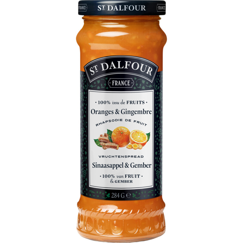 Een afbeelding van St. Dalfour Vruchtenspread Sinaasappel Gember