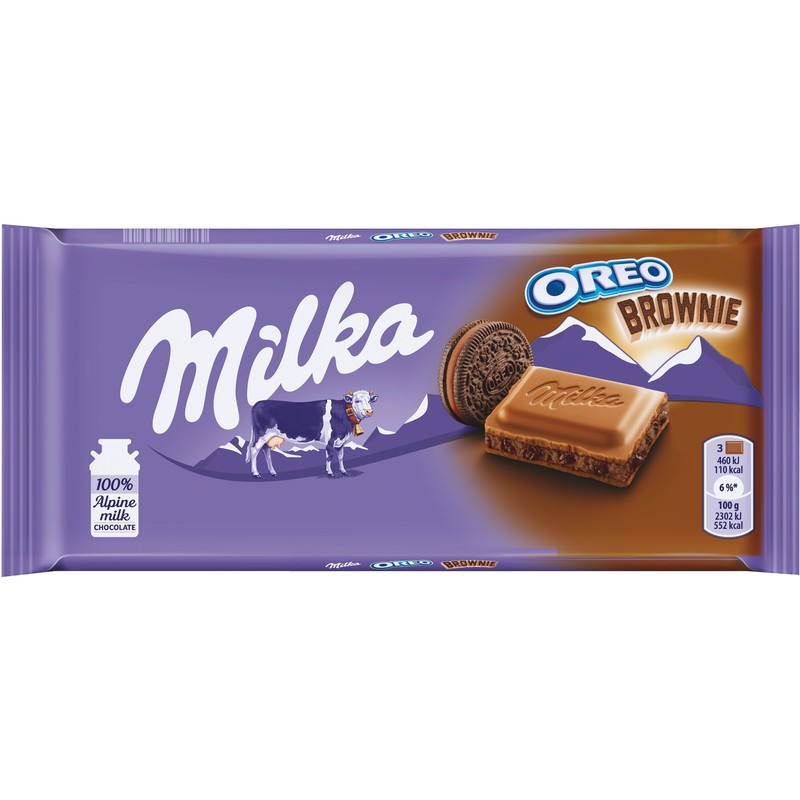 Een afbeelding van Milka Reep melk oreo brownie