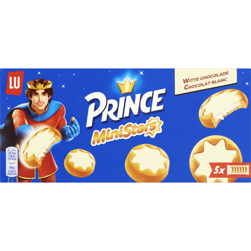 Een afbeelding van Prince Ministars koekjes met witte chocolade