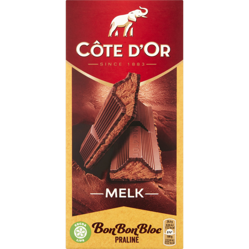 Een afbeelding van Côte d'Or Bonbonbloc pralin melk