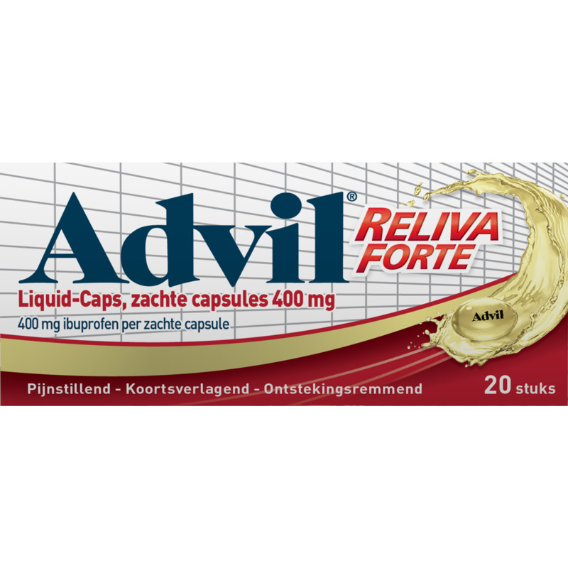 Een afbeelding van Advil Reliva forte liquid-caps 400mg voor pijn