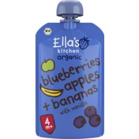 Een afbeelding van Ella's Kitchen Blauwe bessen, appels, bananen 4+ bio