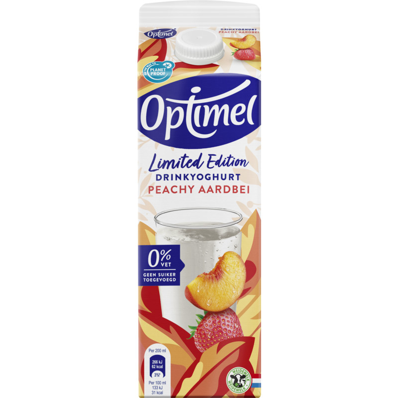 Een afbeelding van Optimel Limited edition drink peachy-aardbei