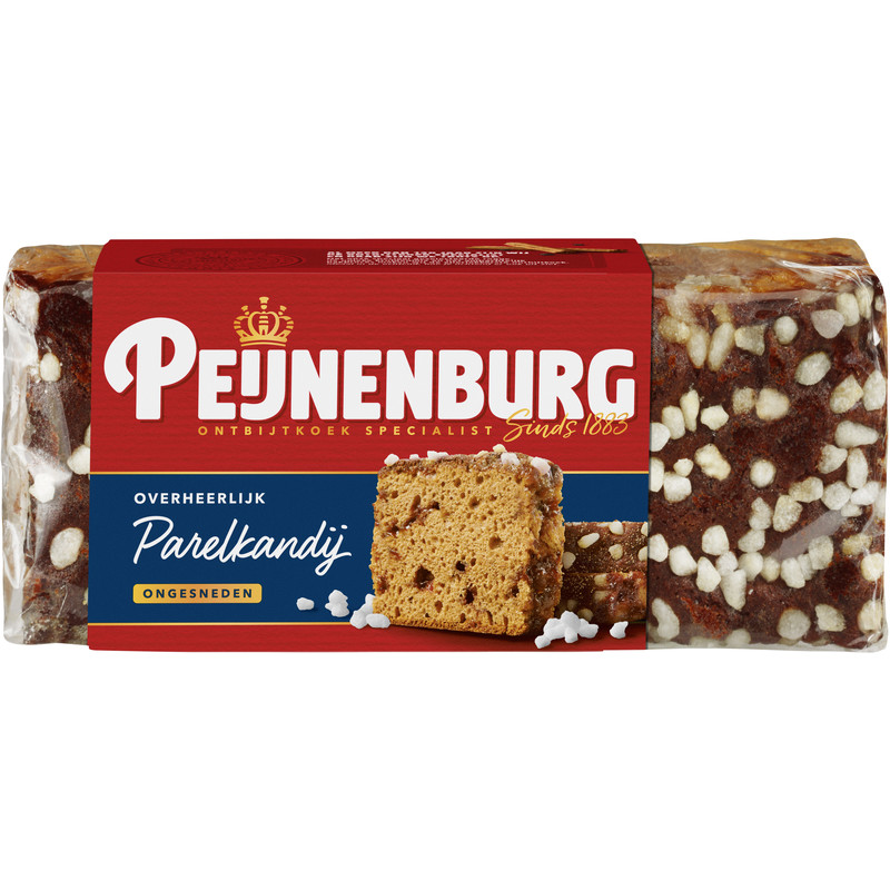 Een afbeelding van Peijnenburg Ontbijtkoek parelkandij ongesneden