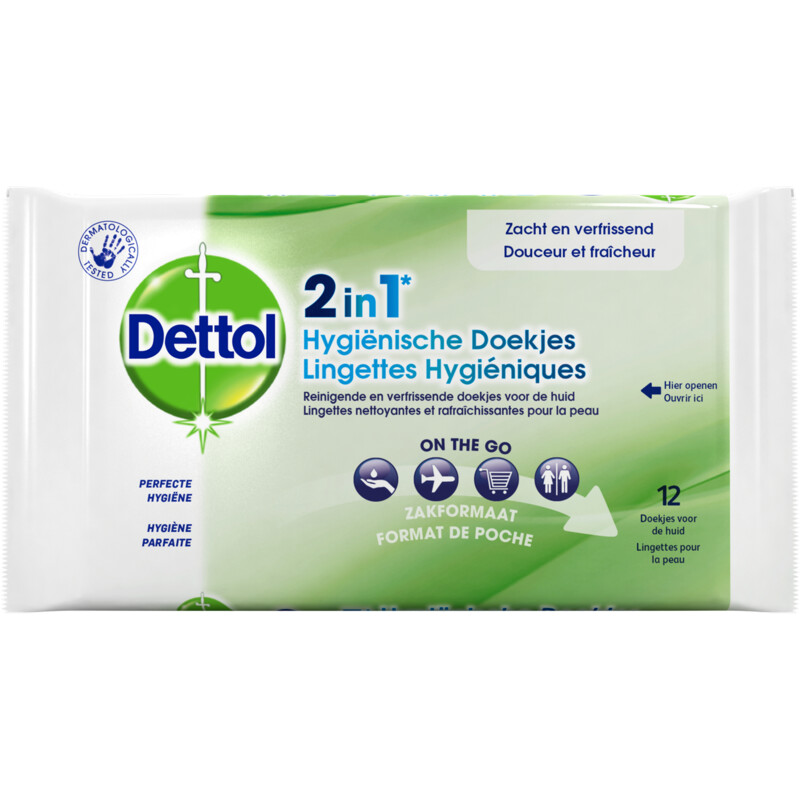 Een afbeelding van Dettol 2 in 1 hygiënische doekjes