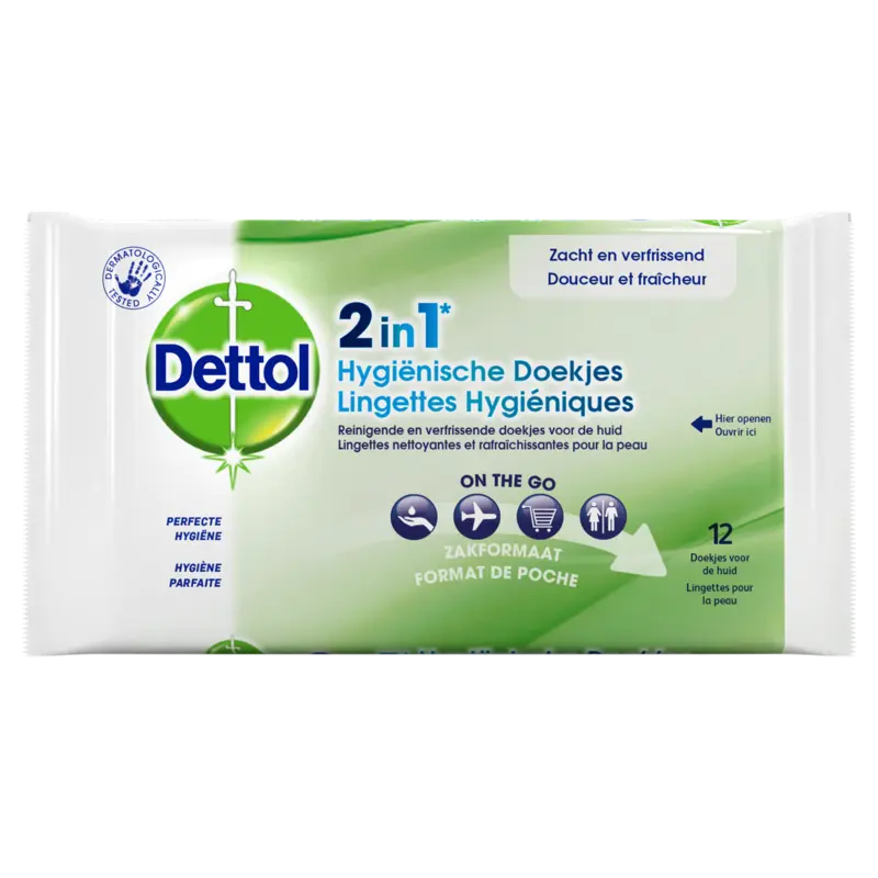 2 In1 Hygienische Doekjes 12 Stuks