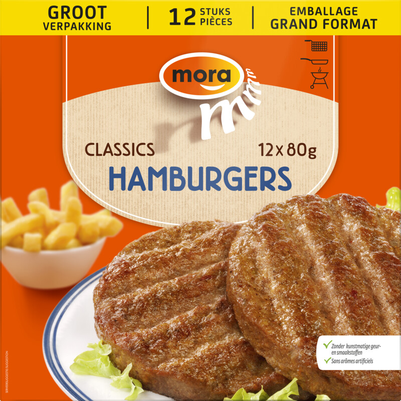 Een afbeelding van Mora Classics hamburgers grootverpakking
