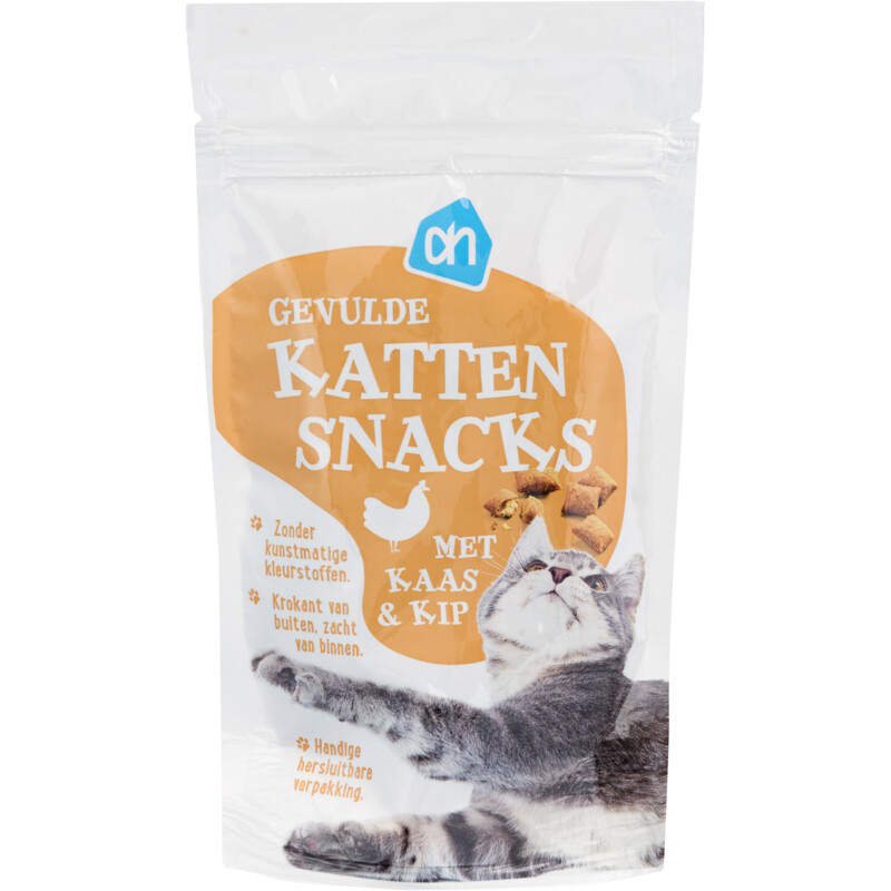 Een afbeelding van AH Gevulde kattensnacks met kaas en kip