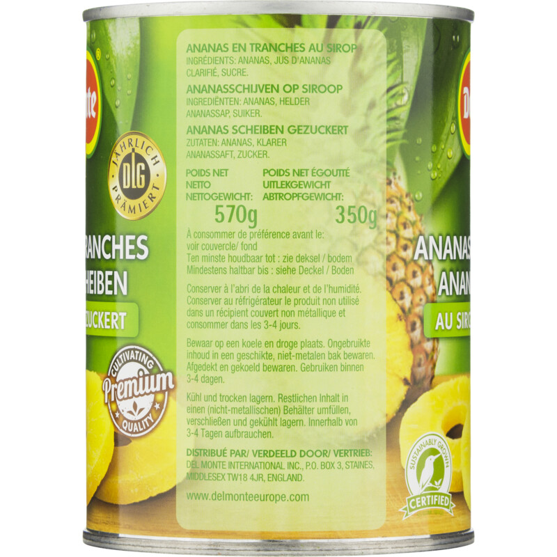 Een afbeelding van Del Monte Ananasschijven op siroop
