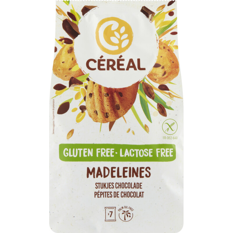 Een afbeelding van Céréal Madeleines met stukjes chocolade